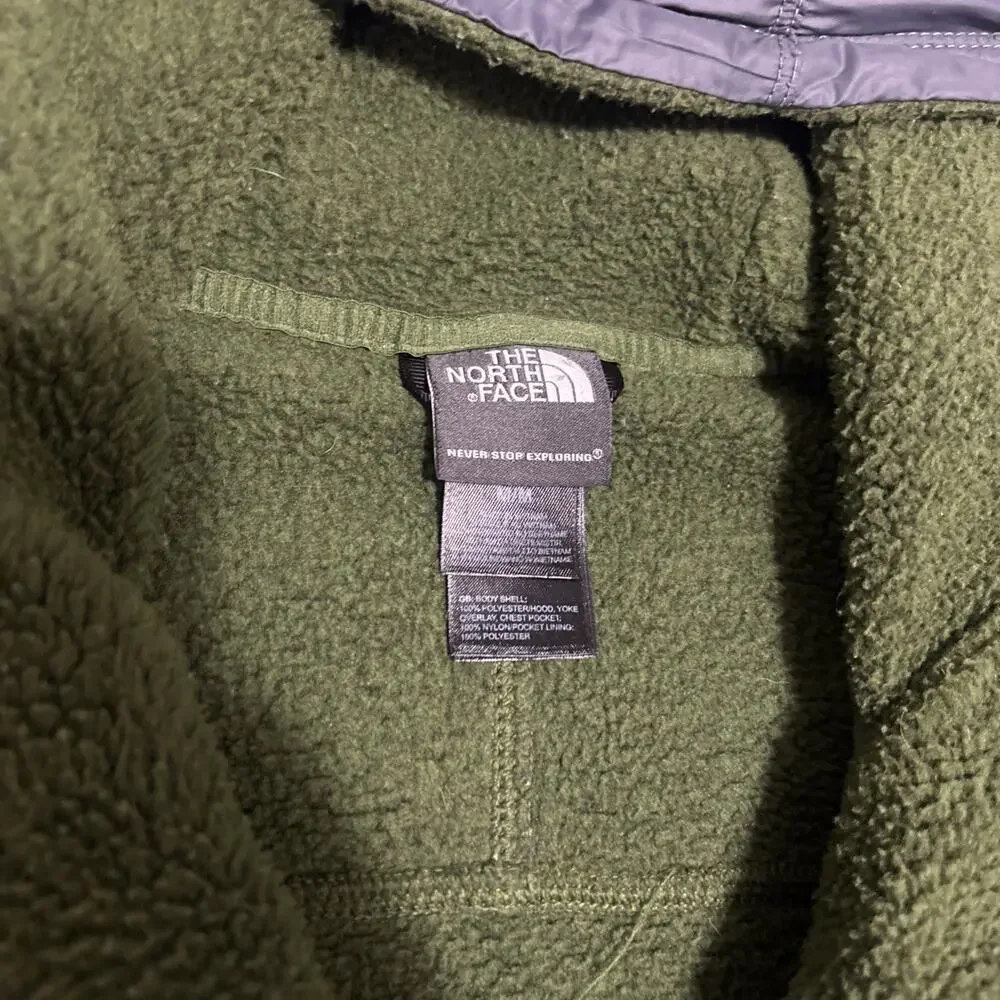 THE NORTH FACE Hoodie Size Medium Green Mens Full Zip Sweatshirt